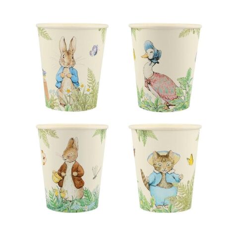 Meri Meri - Peter Rabbit In The Garden Cups - Peter Rabbit Bahçede Bardaklar - 8'Li