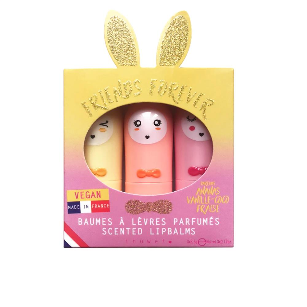 Inuwet -  Lipbalm Trio Glitter Gold Californie Üçlü Set