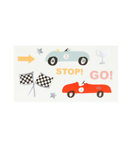 Meri Meri - Race Cars Tattoos - Araba Yarışı Geçici Dövmeler (X2)