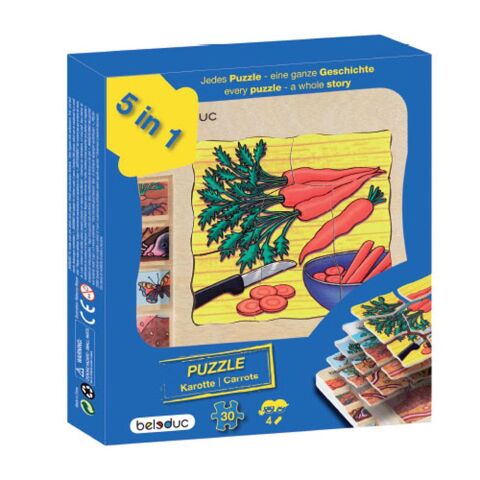 Beleduc Oluşum Ahşap Puzzle – Havuç (30 Parçalı Ahşap Yapboz)