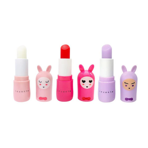 Inuwet - Coffret Glitter Üçlü Lapins Rose Lip Balm Hediye Seti