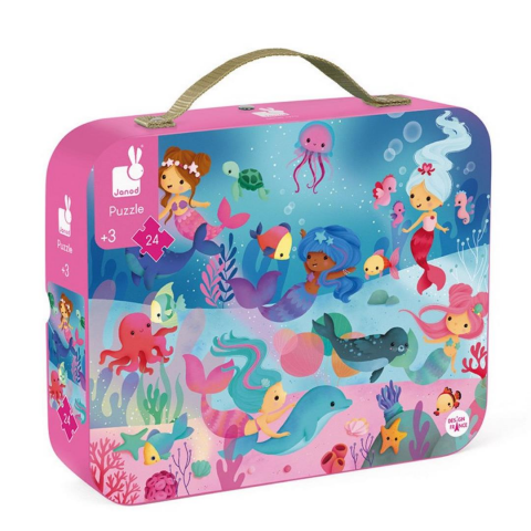 Janod 24 Parça Çanta Puzzle Deniz Kızı