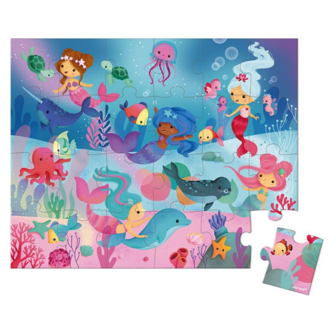 Janod 24 Parça Çanta Puzzle Deniz Kızı