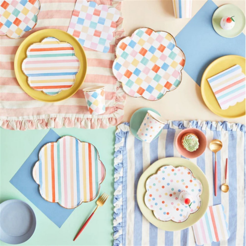 Meri Meri - Colourful Pattern Large Napkins - Renkli Desenler Peçeteler - L - 16'Lı
