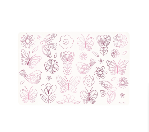 Meri Meri - Butterflies & Flowers Colouring Placemats - Kelebekler & Çiçekler Boyama Amerikan Servisleri (X8)