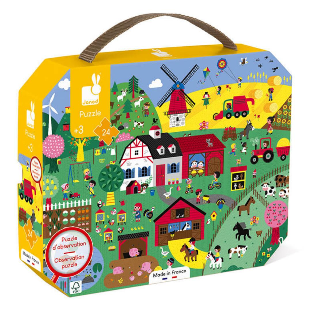 Janod 24 Parça Puzzle ve Bulmaca Çiftlik