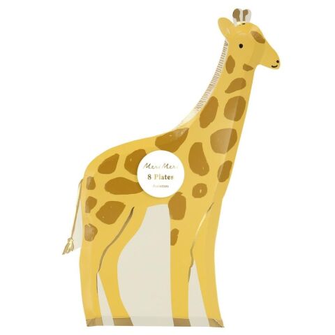Meri Meri - Giraffe Plates - Zürafa Tabaklar - 8'Li