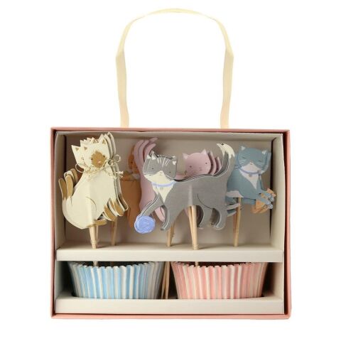 Meri Meri - Cute Kittens Cupcake Kit - Yavru Kedi Cupcake Kit - 24'Lü