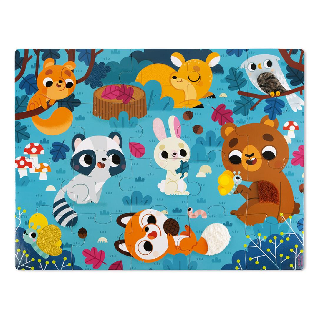 Janod 20 Parça Dokun Hisset Puzzle Hayvanlar
