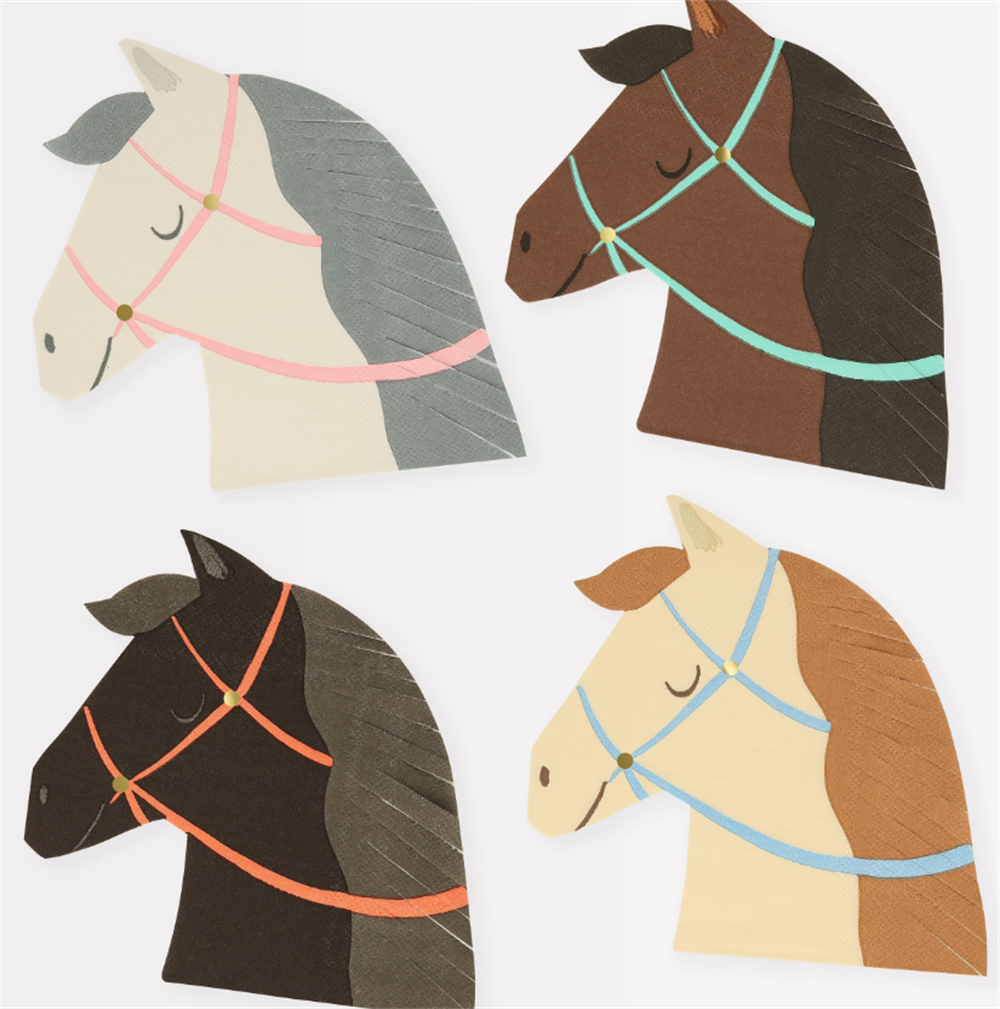 Meri Meri - Horse Napkins - At Peçeteler (X16)