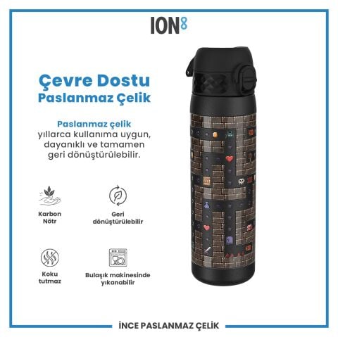 Ion8 - Paslanmaz Çelik İnce Suluk - Oyuncu - 600 ml - Sızdırmaz