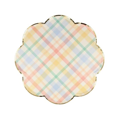 Meri Meri - Small Spring Plaid Plates - Bahar Yeri Tabaklar - S - 8'li