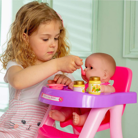 Berenguer Oyuncak Bebekler için Mama Sandalyesi Seti