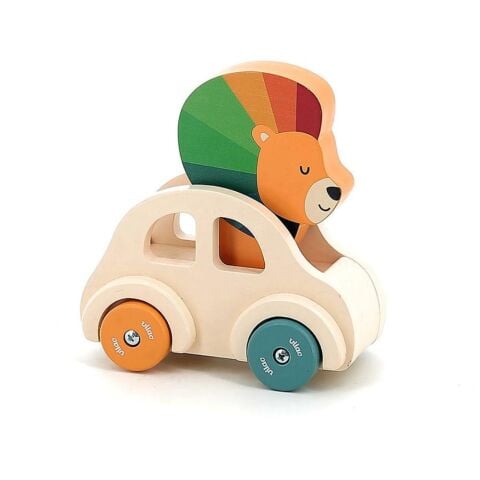 Vilac - Sesli Ahşap Araba - Aslan