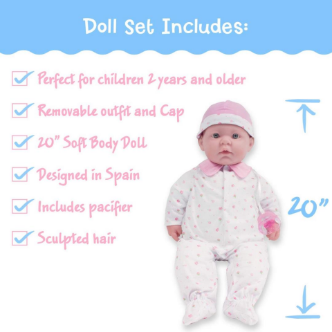 Berenguer La Baby Oyuncak Bebek 51 cm - Pembe ve Emzik