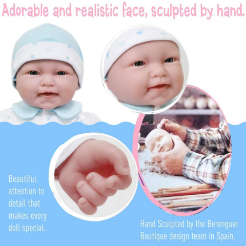 Berenguer La Baby Oyuncak Bebek 51cm - Mavi ve Emzik
