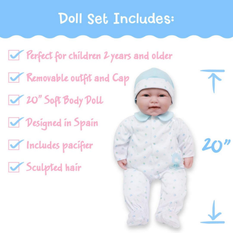 Berenguer La Baby Oyuncak Bebek 51cm - Mavi ve Emzik