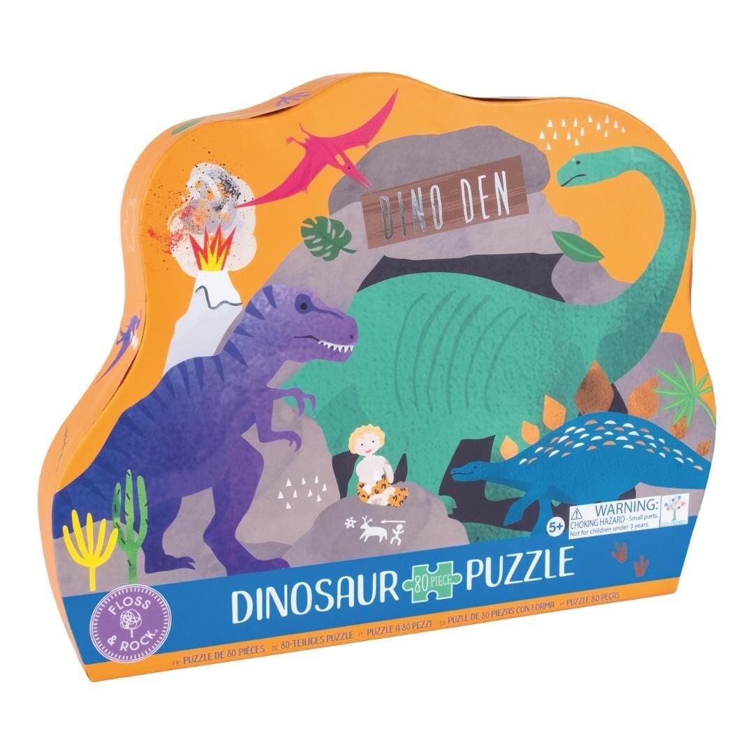 Floss & Rock 80 Parça Dinozor Şekilli Yapboz / Dino