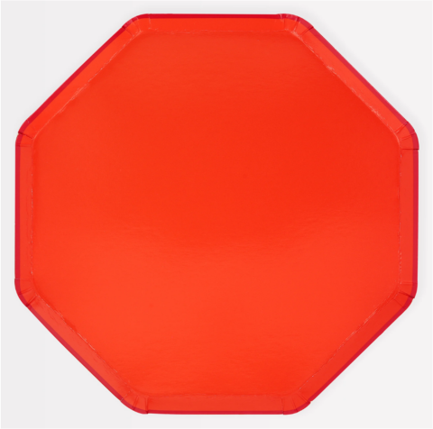Meri Meri - Tomato Red Dinner Plates - Domates Kırmızısı Tabaklar (L) (X8)