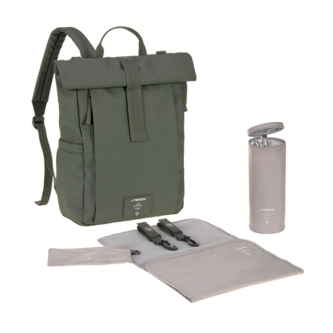 Lassig Rolltop Up Bebek Bakım Sırt Çantası Olive