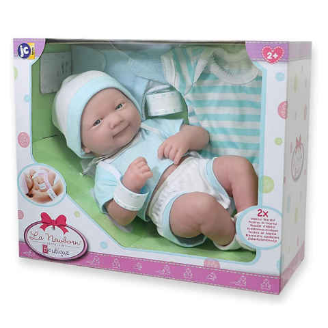 Berenguer Yenidoğan Oyuncak Bebek 36 cm ve Mavi Kıyafet Seti