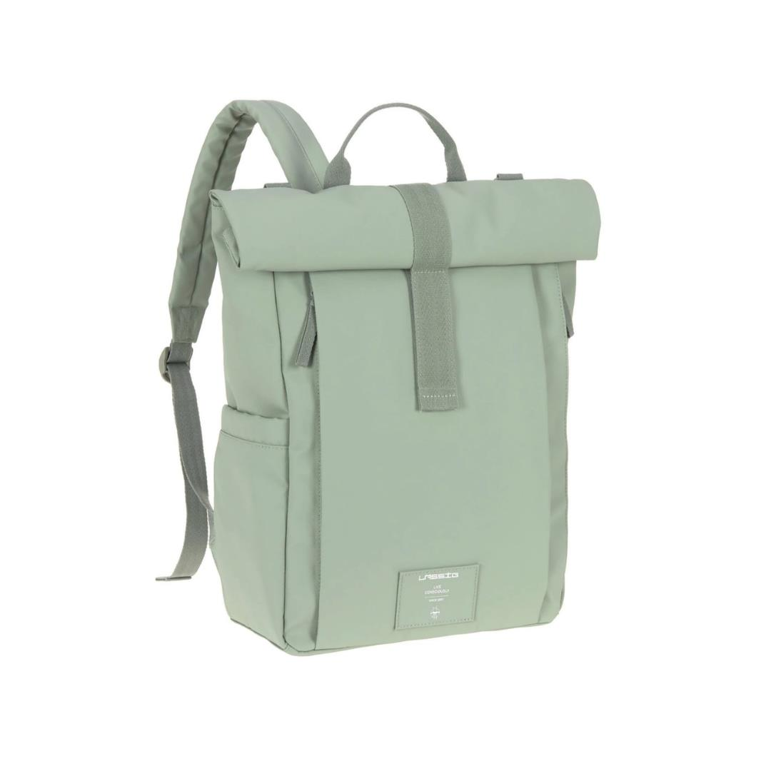 Lassig Rolltop Up Bebek Bakım Sırt Çantası Silver Green