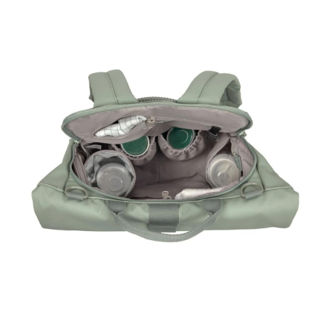 Lassig Rolltop Up Bebek Bakım Sırt Çantası Silver Green