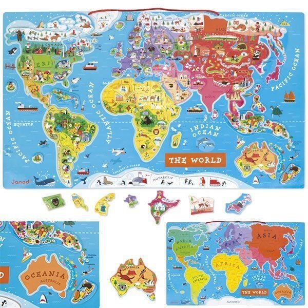 Manyetik Dünya Haritası Yapboz - Magnetic World Map Puzzle