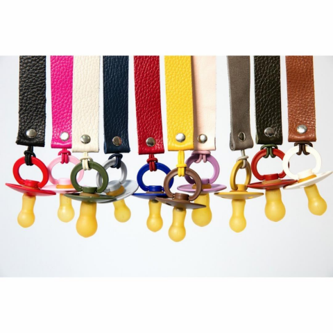 Kidful Bitkisel Boyalı Deri Emzik Askısı - Lemon