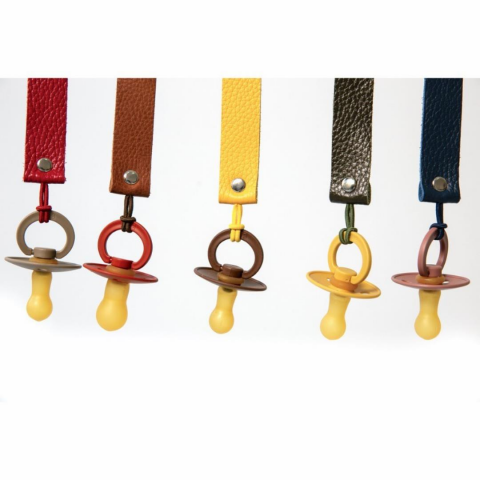 Kidful Bitkisel Boyalı Deri Emzik Askısı - Lemon