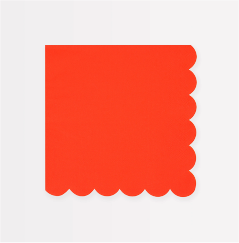 Meri Meri - Tomato Red Large Napkins - Domates Kırmızısı Peçeteler (L) (X16)