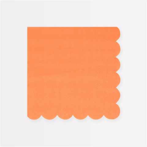 Meri Meri - Papaya Large Napkins - Papaya Rengi Peçeteler (L) (X16)