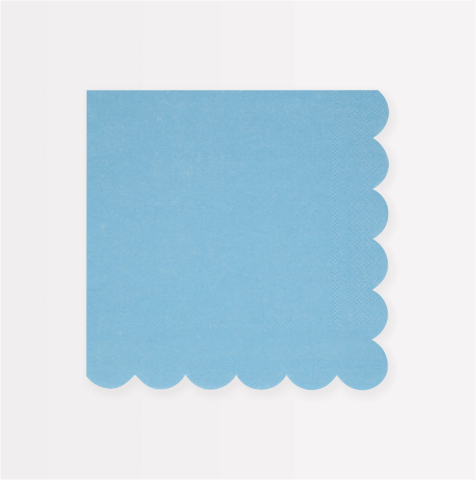 Meri Meri - Summer Sky Blue Large Napkins - Çizgili Gökyüzü Mavisi Peçeteler (L) (X16)
