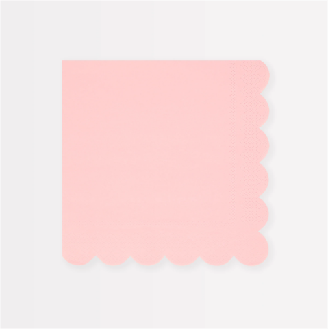 Meri Meri - Cotton Candy Pink Large Napkins - Pamuk Şekeri Pembesi Peçeteler (L) (X16)