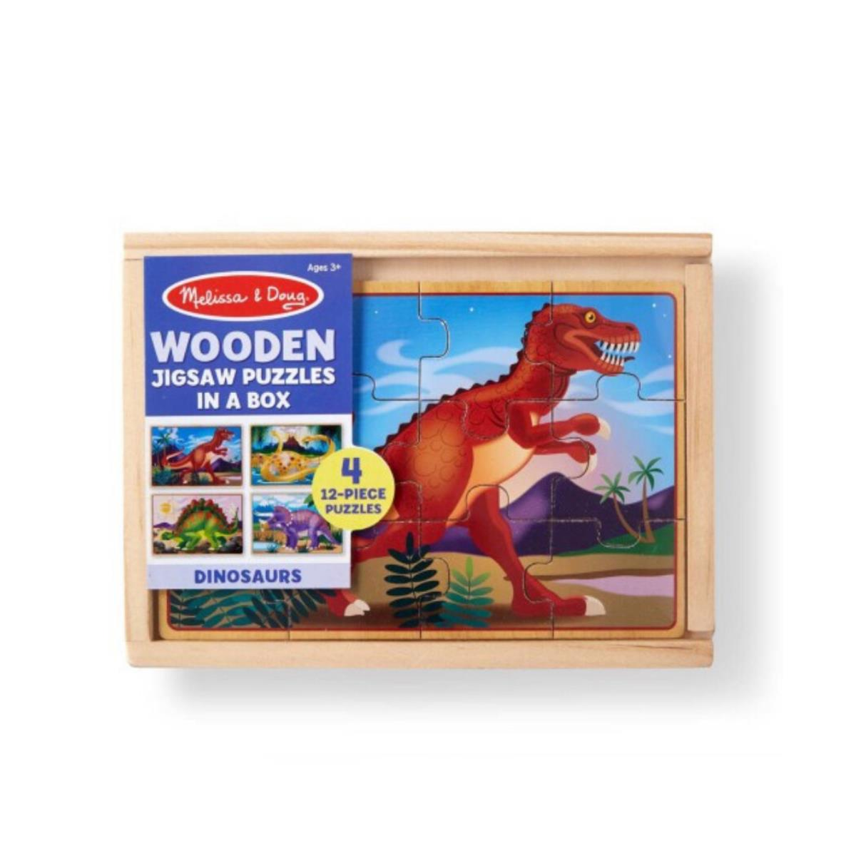 Melissa & Doug Ahşap 12x4 Yapboz Seti - Dinozorlar