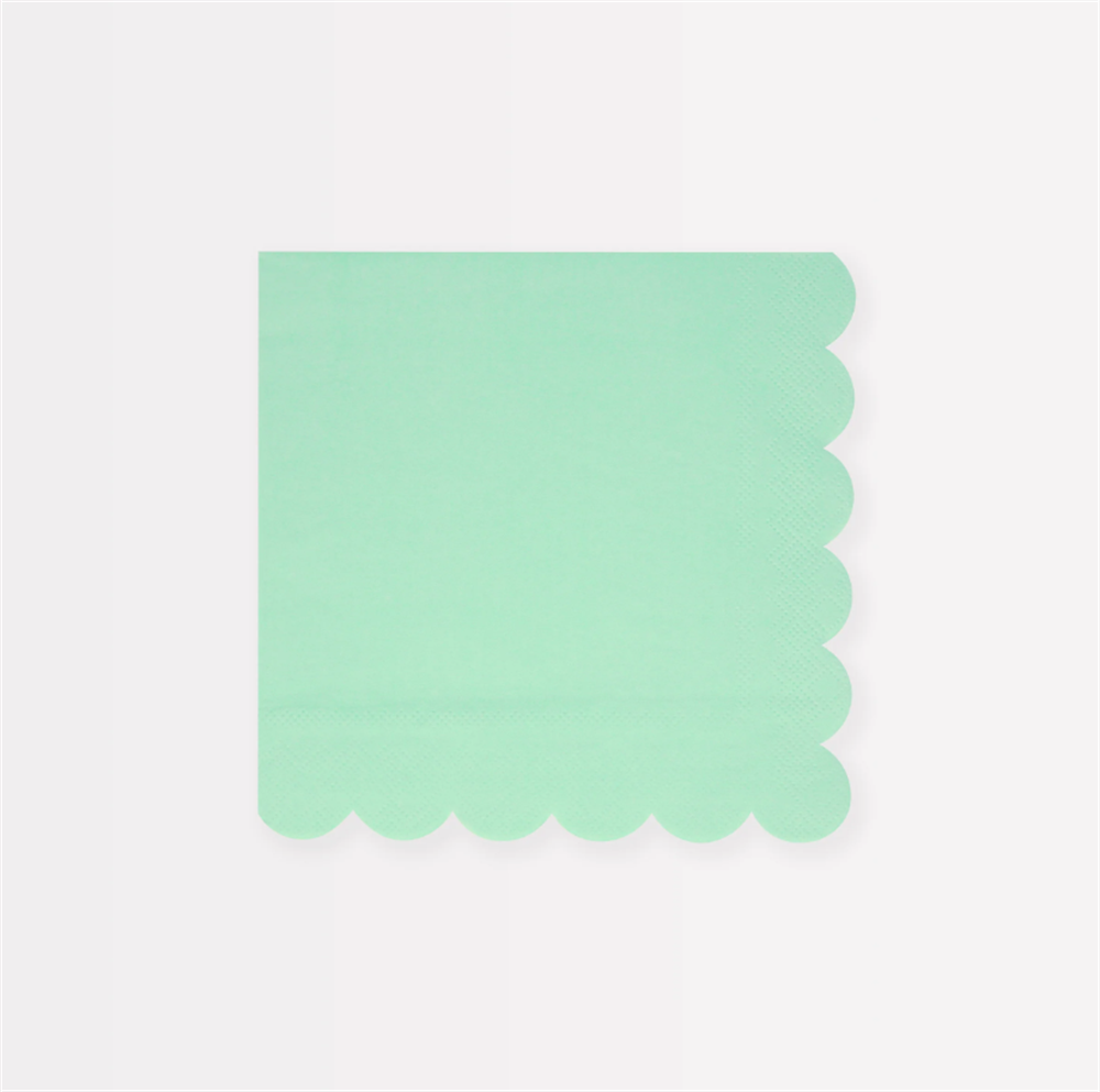 Meri Meri - Sea Foam Green Large Napkins - Deniz Köpüğü Yeşili Peçeteler (S) (X16)