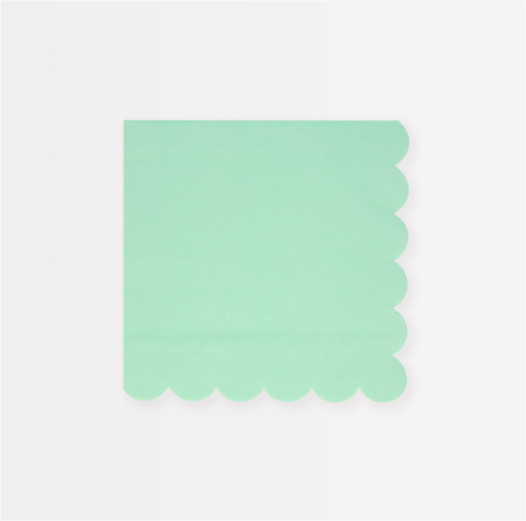 Meri Meri - Sea Foam Green Large Napkins - Deniz Köpüğü Yeşili Peçeteler (S) (X16)