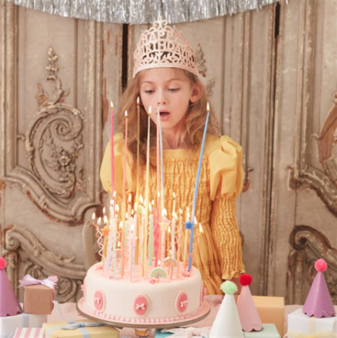 Meri Meri - Silver Tall Tapered Candles - Gümüş Uzun Mumlar - 12'Li