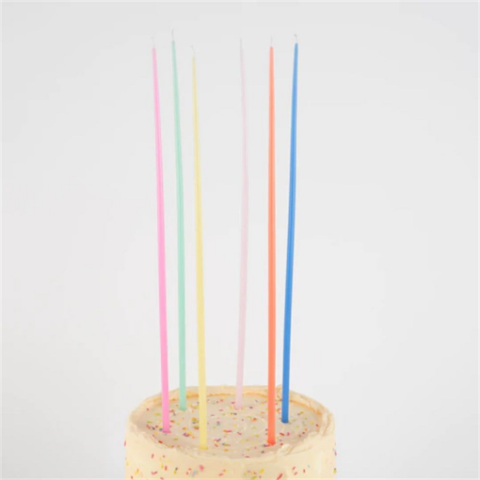 Meri Meri - Mixed Tall Tapered Candles - Karışık Uzun Mumlar - 12'Li