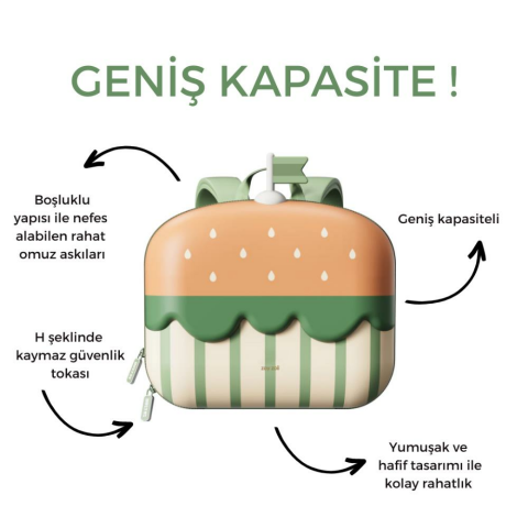 Zoyzoii Delicious Serisi Cheeseburger Sırt Çantası