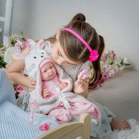 Berenguer Gerçekçi Yenidoğan Oyuncak Kız Bebek 39 cm - Pembe Tavşan