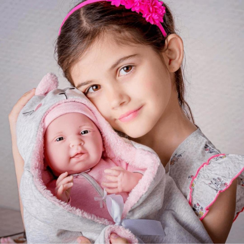 Berenguer Gerçekçi Yenidoğan Oyuncak Kız Bebek 39 cm - Pembe Tavşan