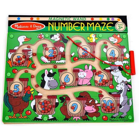 Melissa&Doug Ahşap Mıknatıslı Labirent Yapboz - Sayılar