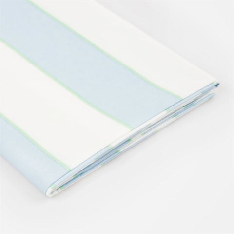 Meri Meri - Pale Blue Stripe Tablecloth - Soluk Mavi Çizgili Kağıt Masa Örtüsü
