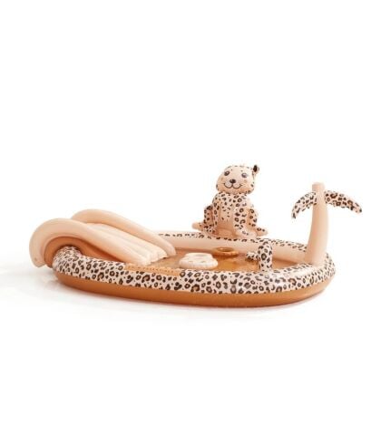 Swim Essentials Beige Leopard Fıskiyeli ve Kaydıraklı Şişme Oyun Havuzu 210cm