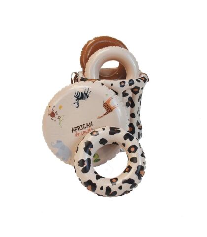 Swim Essentials Beige Leopard Fıskiyeli ve Kaydıraklı Şişme Oyun Havuzu 210cm