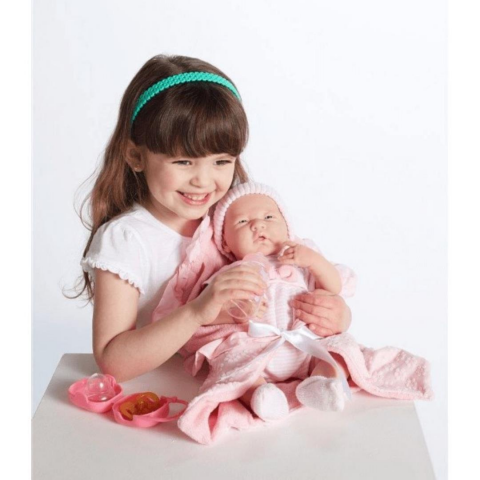 Berenguer Gerçekçi Yenidoğan Oyuncak Bebek 39 cm ve Pembe Kundak Seti