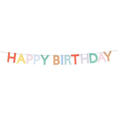 Meri Meri - Tırtıklı Parlak Happy Birthday Asılan Süs