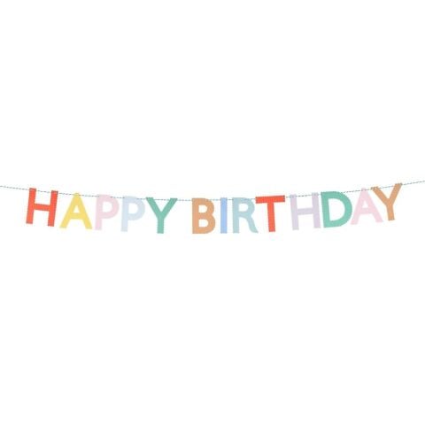 Meri Meri - Tırtıklı Parlak Happy Birthday Asılan Süs