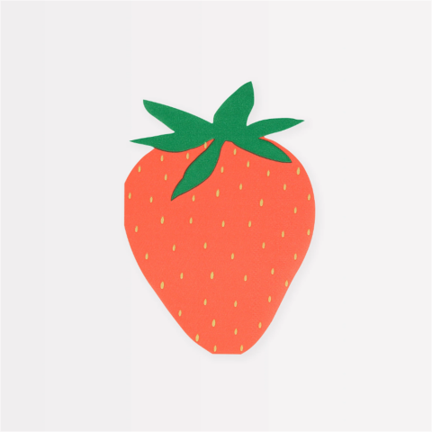 Meri Meri - Strawberry Napkins - Çilek Peçeteler (X16)